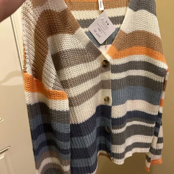 NWT Wishlist Multi Color Striped Cardigan - Picture 4 of 5